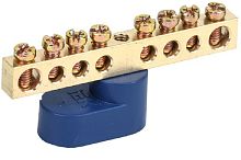 Шина неизолированная на одном изоляторе IEK N "ноль" ШНИ-6х9-8-У1-С 8 групп синий картинка 